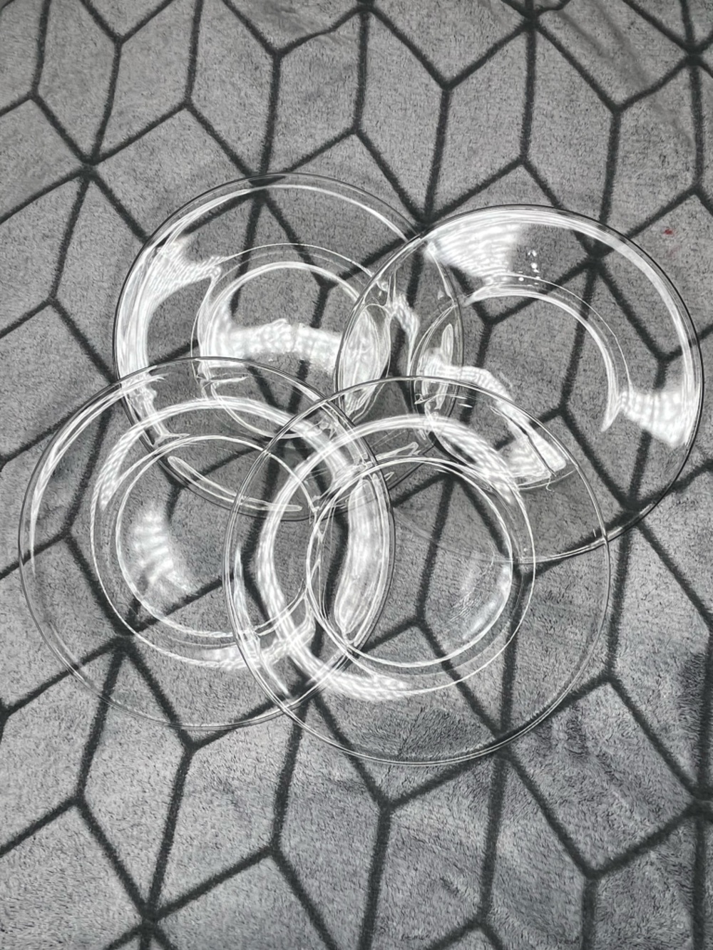 Clear Glass Durable 10” Dinner Plates - Set of 4